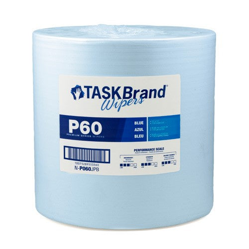 TaskBrand® P60 Premium Series - Hydrospun Jumbo Roll, Blue