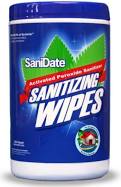 Sanidate Sanitizing Wipe , 125 Wipes per Canister, 6/Carton